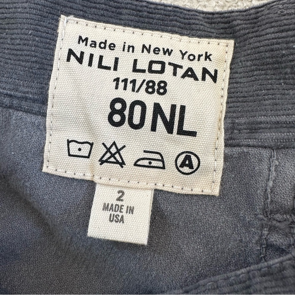 Nili Lotan Shon Corduroy Pant in Vintage Gray Size 2 Barrel NEW - Picture 7 of 11